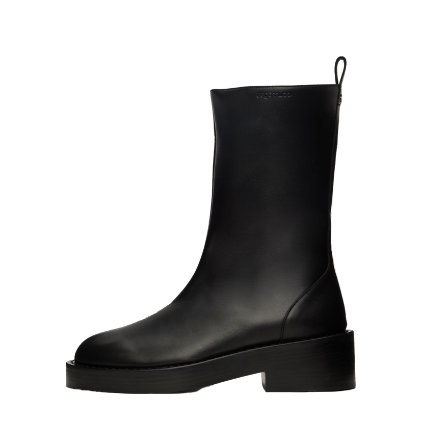 Sneakers och skor Courrèges Leather Platform Boots Svart | 323SAB012CV0021
