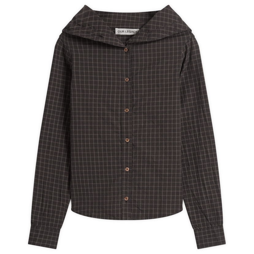 Skjorta OUR LEGACY Our Legacy Kaonashi Wide Neck Shirt, Size EUR 32 Svart | W4252KB