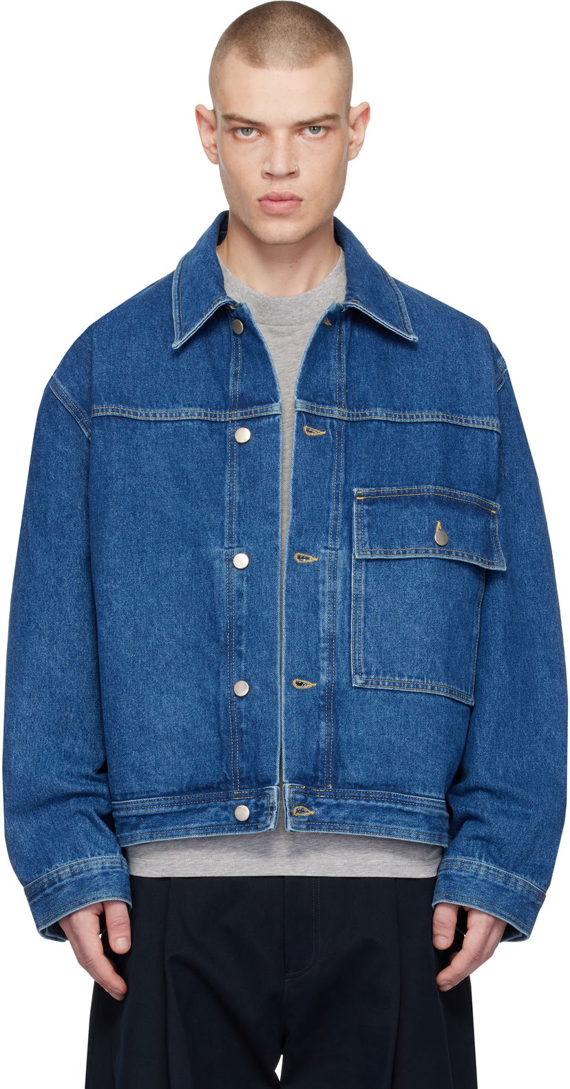Jacka Studio Nicholson Studio Nicholson Petar Denim Jacket Blå | PETAR SNM-1079