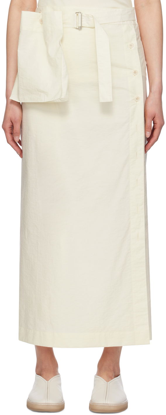 Kjol LEMAIRE Wrap Midi Skirt Vit | SK1021 LF1234
