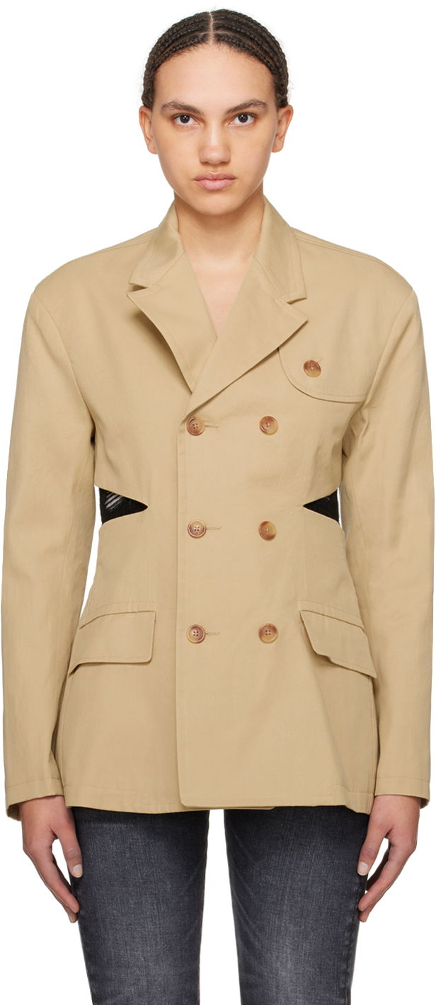 Jacka R13 R13 Open Back Blazer Beige | R13WR257-R318B