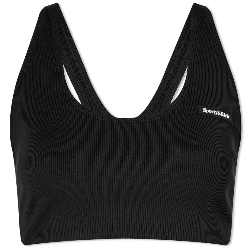 Behå Sporty & Rich Sporty & Rich Serif Rib Bra Svart | BR841BK
