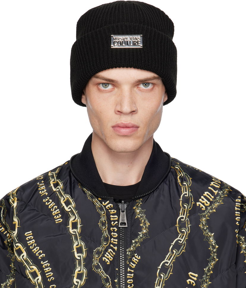 Mössa Versace Knit Logo Beanie Svart | E77GAZK50_EZG291