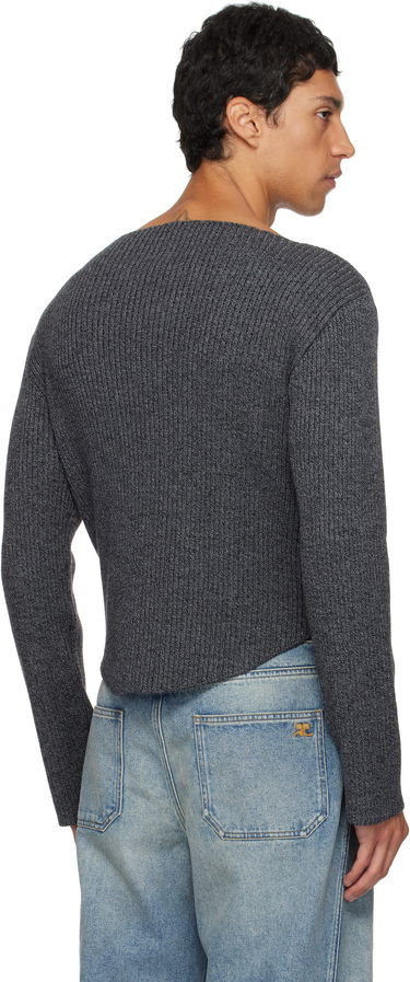 Sweater Courrèges Courrèges Boatneck Ribbed Wool Sweater Grå | 325MPU239FI0036, 2