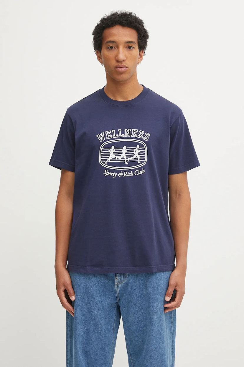 T-shirt Sporty & Rich Sporty & Rich Wellness T-Shirt Mörkblå | TO043620126BL106