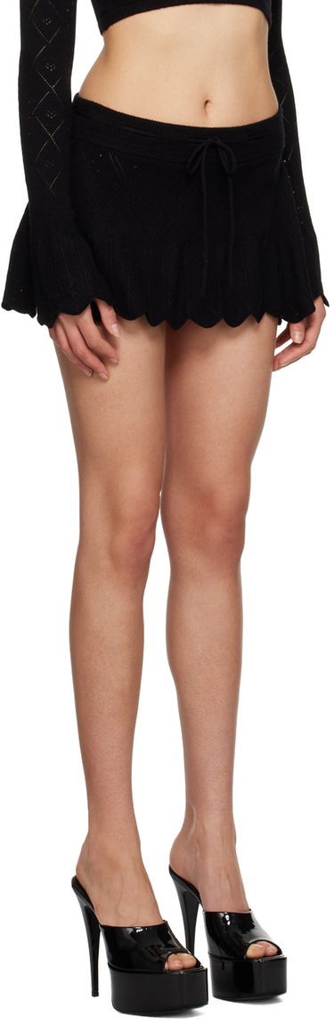 Kjol GUIZIO Guizio Scalloped Miniskirt Svart | DGF22M603_BLK, 1