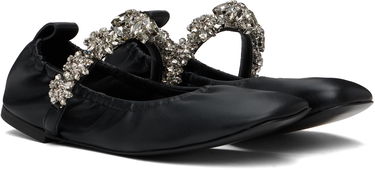 Sneakers och skor Stella McCartney Stella McCartney Elsa Crystal Flowers Ballerina Flats Svart | 810497W1IL0, 3