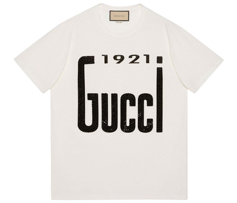 T-shirt Gucci 1921 Crytsal T-shirt White Vit | 615044XJDZT