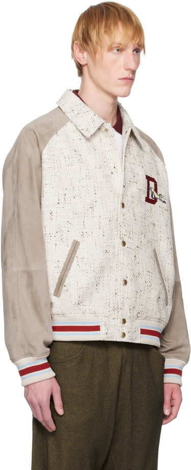 Bomberjacka Drôle de Monsieur Drôle De Monsieur 'Le Bomber Tweed' Leather Bomber Jacket Beige | G-JT220-CO181-EC, 1