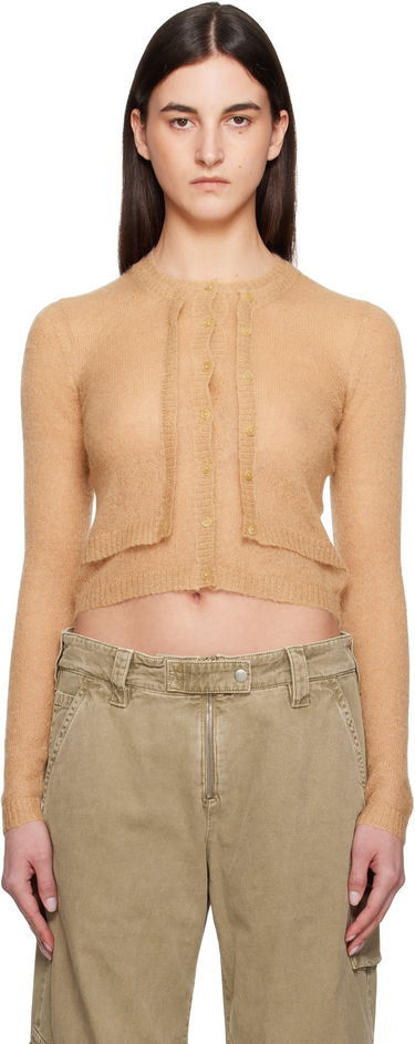 Sweater Acne Studios Acne Studios Layered Mohair Cardigan Beige | A60573-, 0