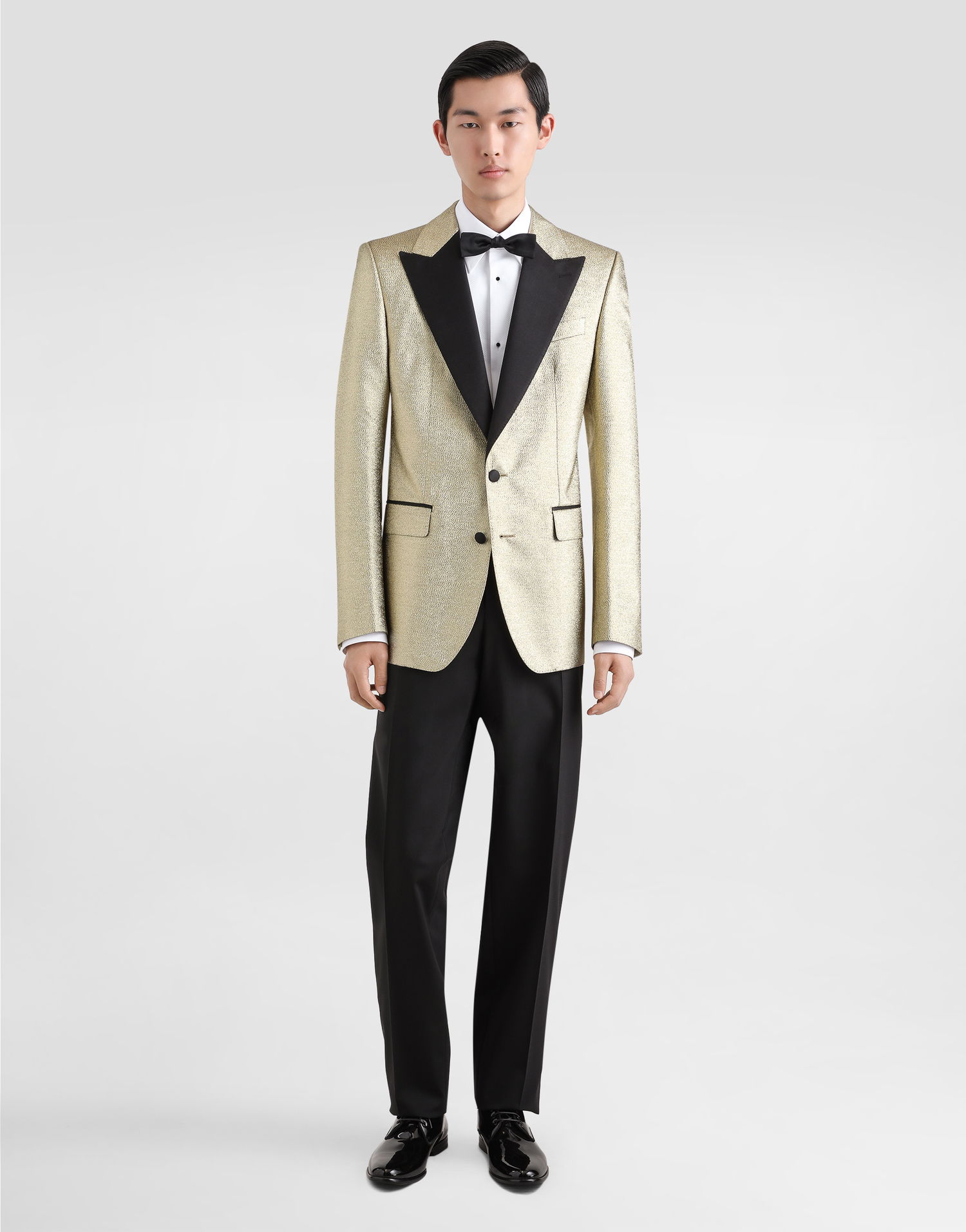 Skjorta Dolce & Gabbana Single-breasted Lamé Jacquard Tuxedo Jacket Beige | G2QU6TFJODVS0997, 1
