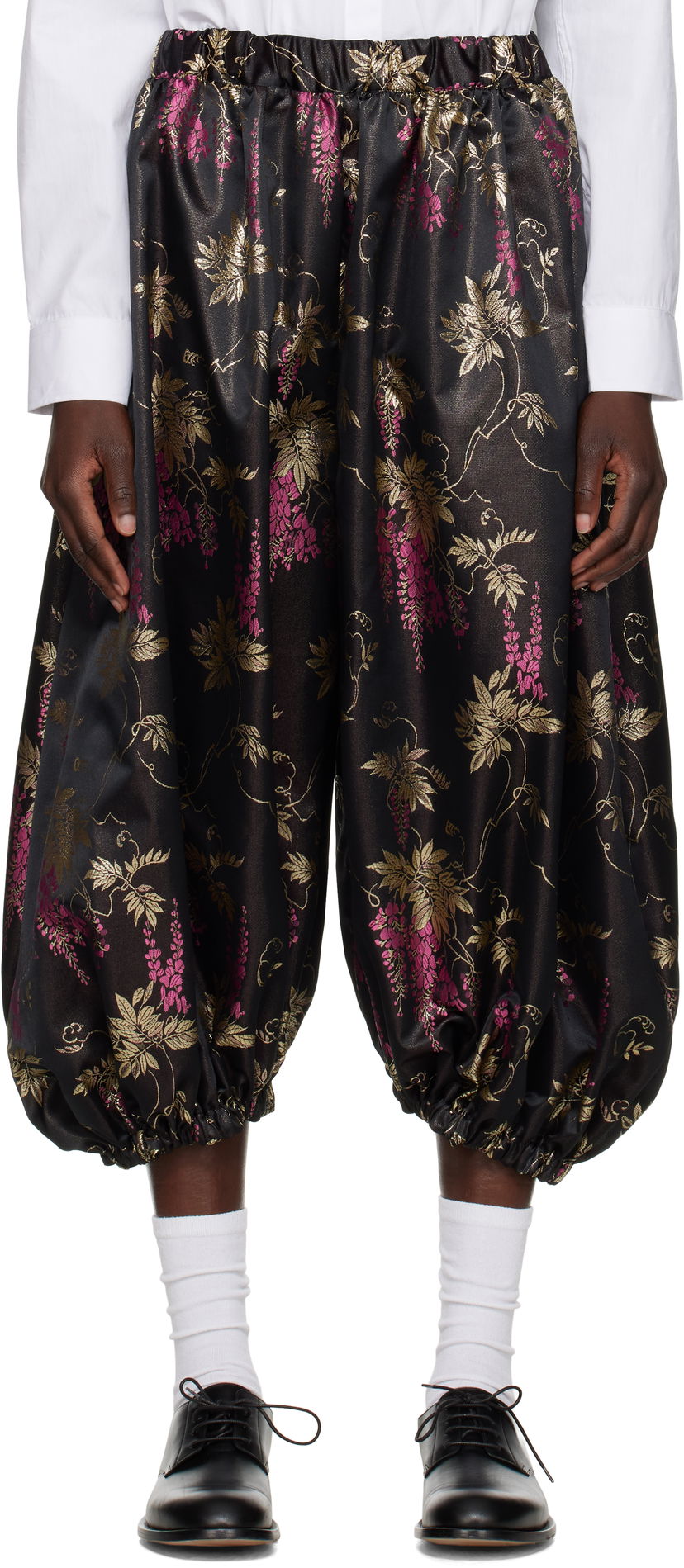 Shorts Comme des Garçons Comme des Garçons Jacquard Bloom Balloon Trousers Svart | RO-P003-051-1