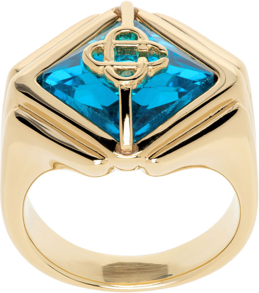 Ringa Casablanca Signet Ring With Blue Stone Blå | APS25-JW-258-01
