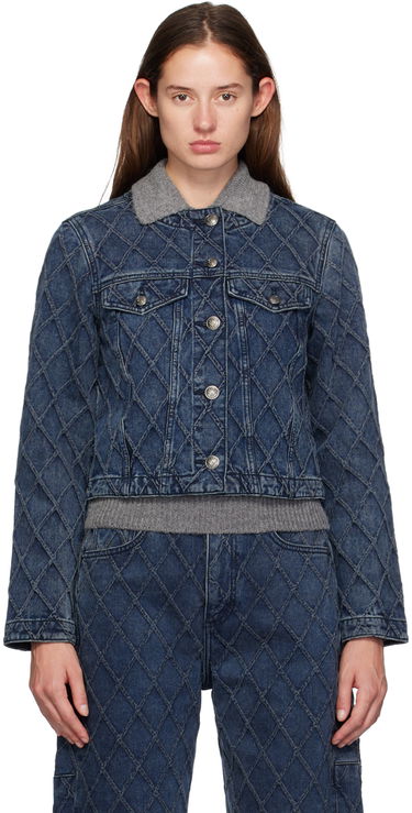 Jacka rag & bone Quilted Denim Jacket Blå | WDD24F1438Q2KA, 0