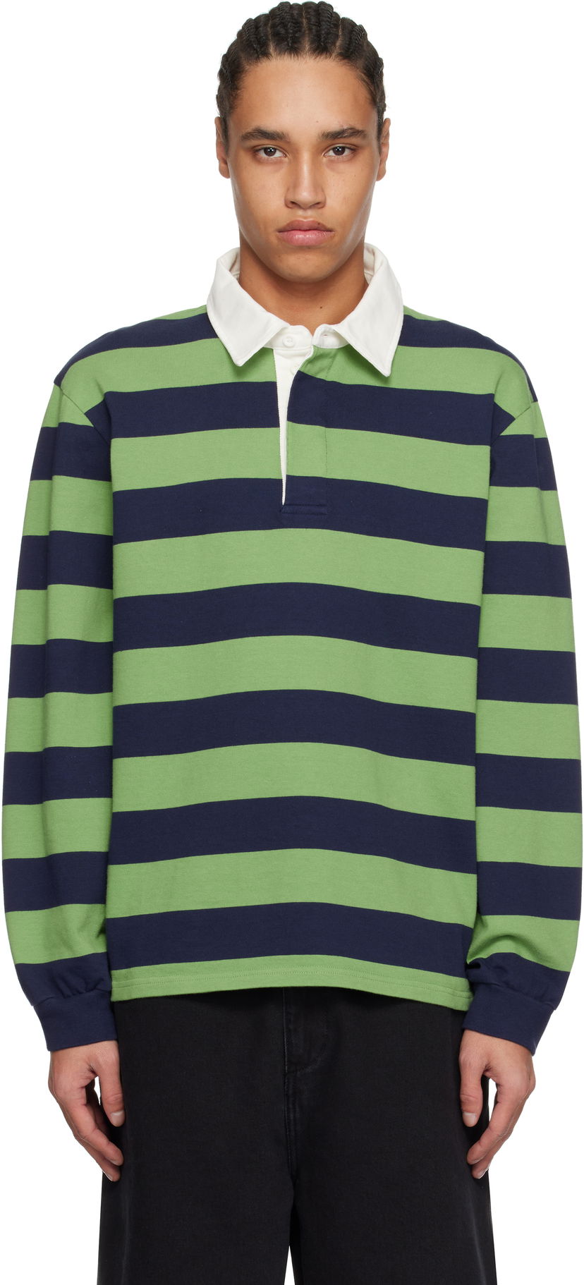 Polotröja Palmes Striped Rugby Polo Grön | P15-0028-638