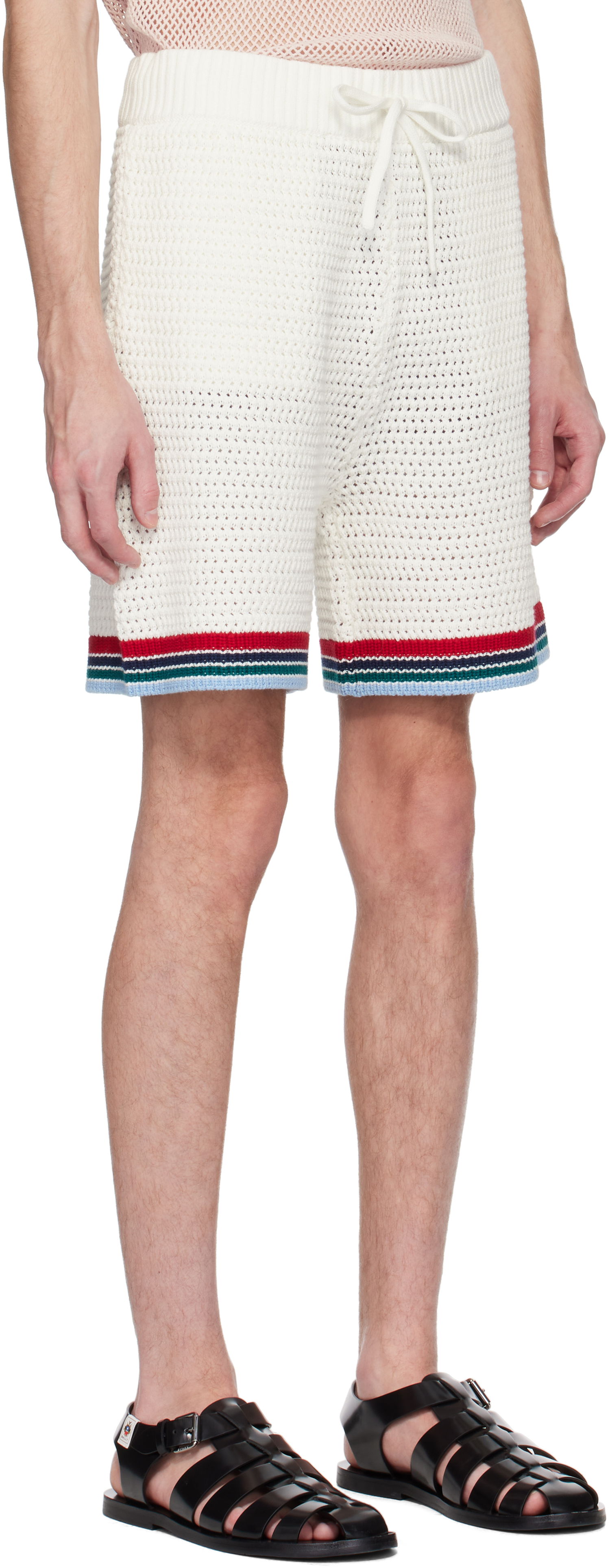 Shorts Casablanca Casablanca Gothic Crochet Shorts Vit | MS25-KW-921-01, 1