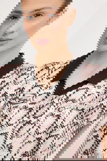 Klä Puma A$AP ROCKY Cotton Snakeskin Print Polo Mini Dress Beige | 633416, 3