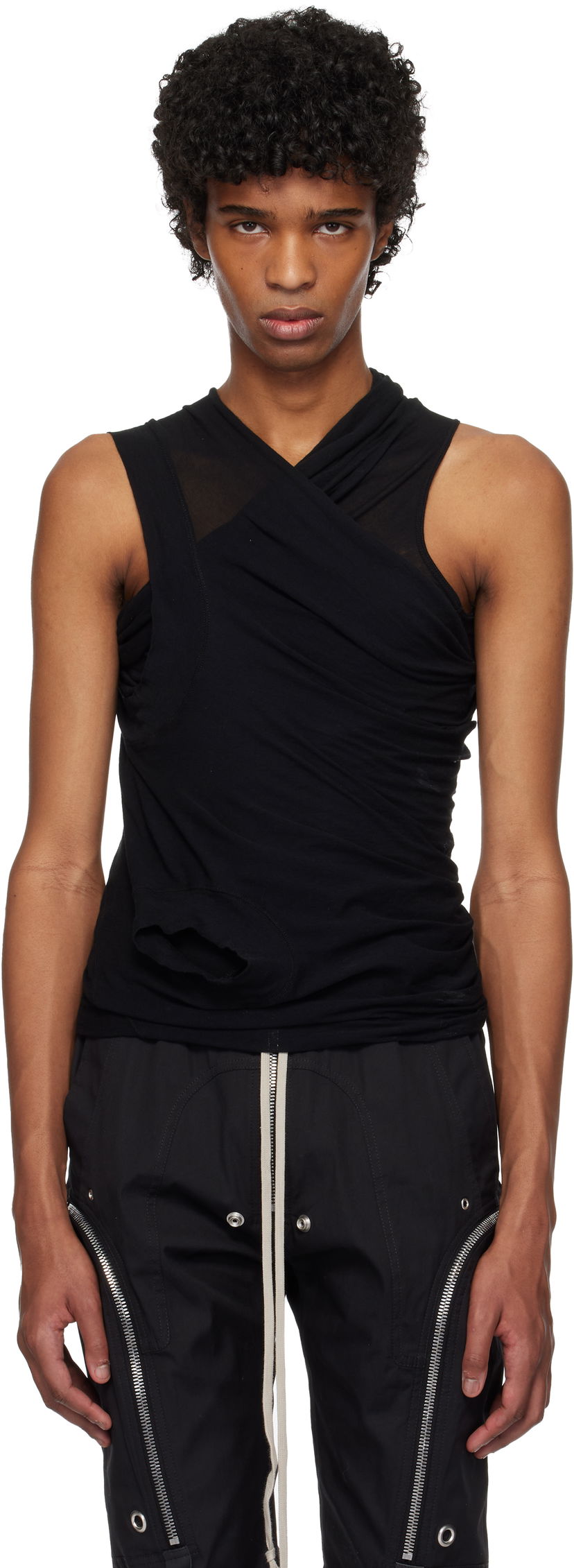 Linne Rick Owens Rick Owens Hollywood Banana Sleeveless Top Svart | RU01E5100 UC