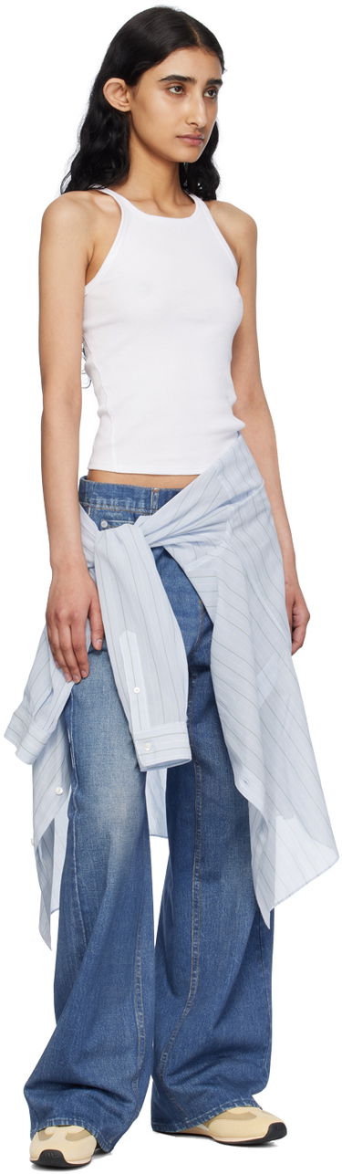 Linne rag & bone Essential Rib String Tank Top Vit | WCC24PT020CA20, 3