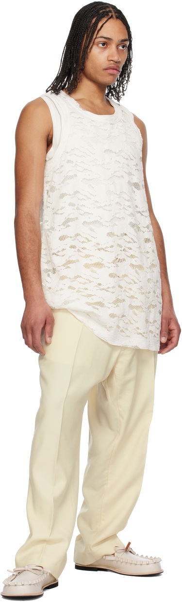 Linne Comme des Garçons Homme Plus Raschel Lace Tank Top Vit | PO-T039-051, 3
