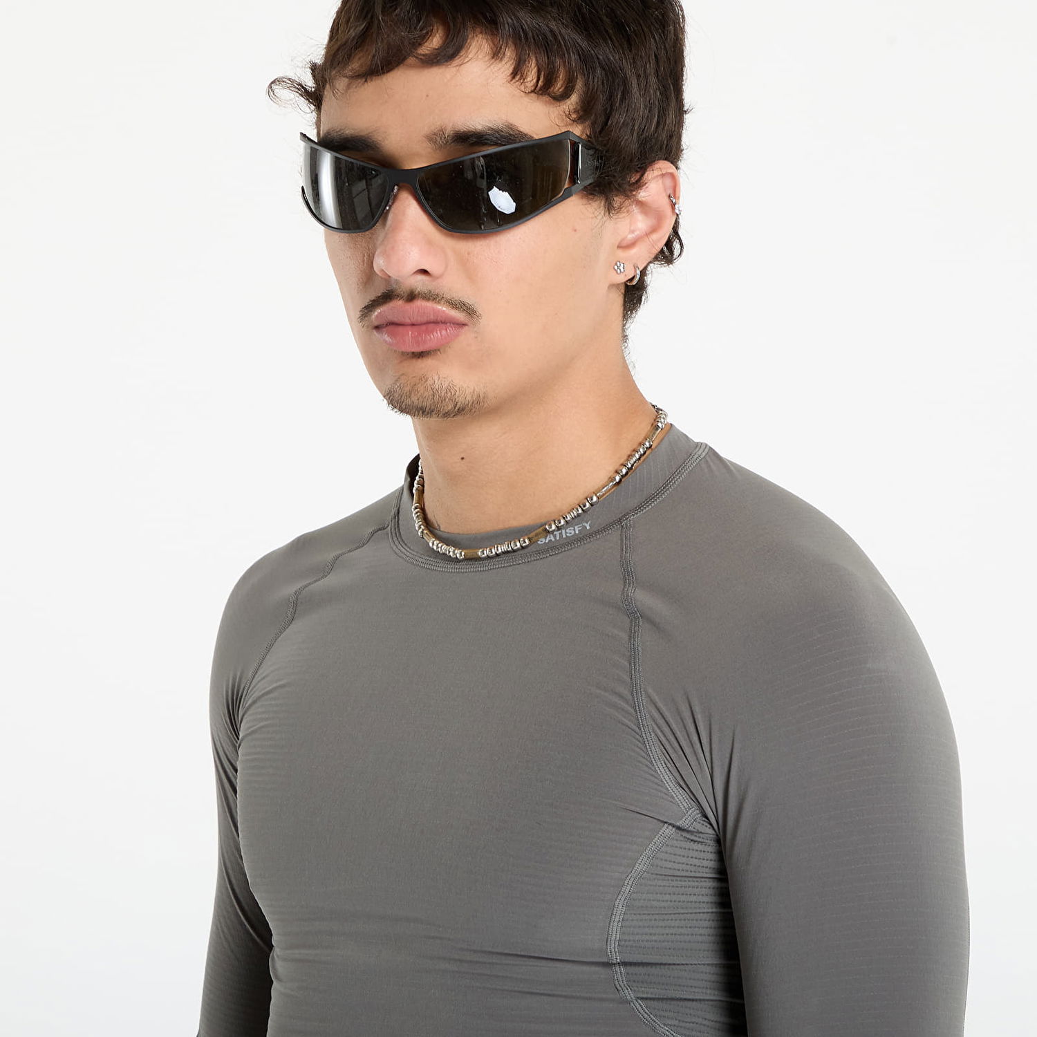T-shirt Satisfy Satisfy Justice CoffeeThermal Base Layer Top Grå | 11010-DN, 1