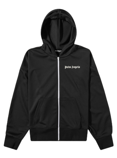 Sweatshirt Palm Angels Logo Full-Zip Hoodie Svart | PMBD051S23FAB0011003