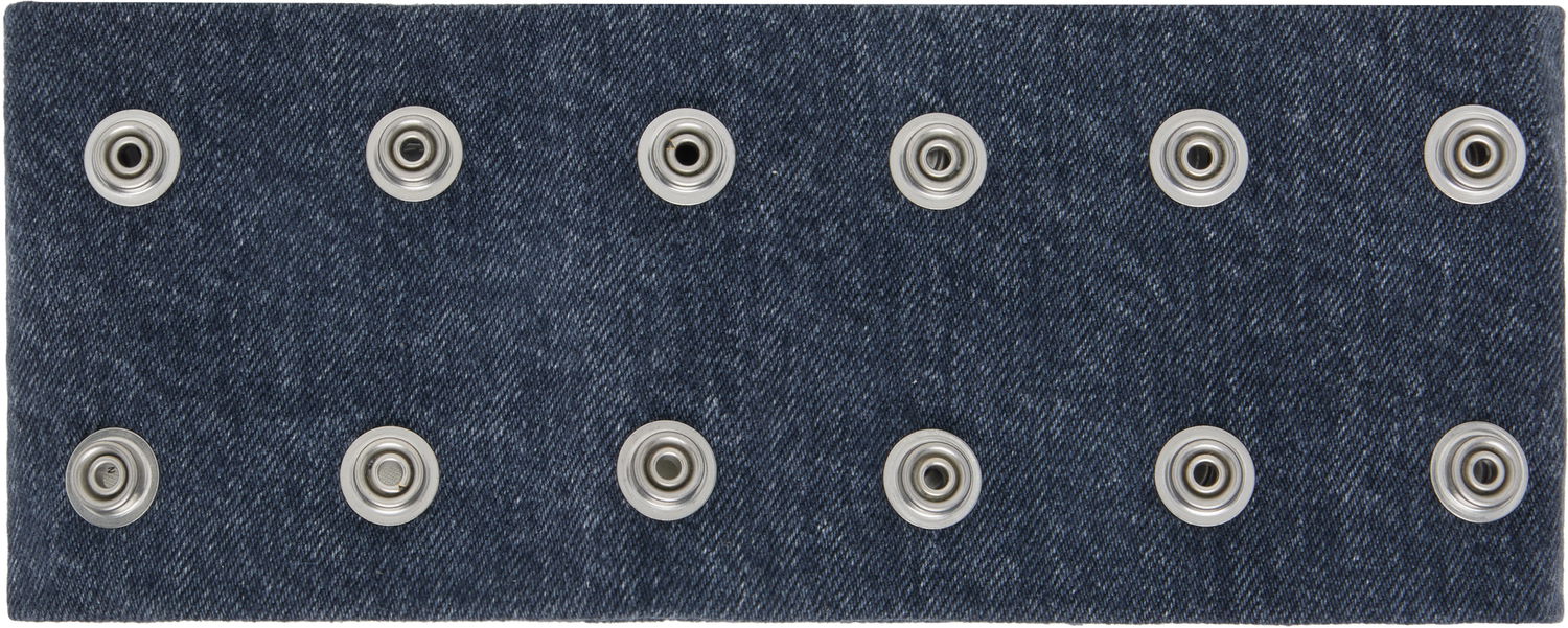Halsband Rick Owens DRKSHDW Concordians Strobe Denim Snap Button Neck Band Choker Mörkblå | DA02E7475 DGY, 0