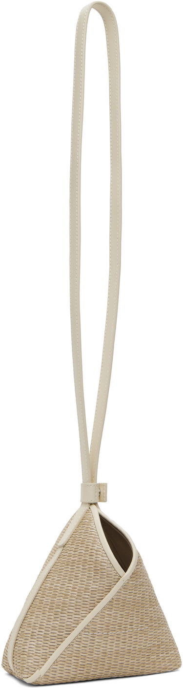 Handväska Maison Margiela MM6 Maison Margiela Small Raffia Triangle Shoulder Bag Beige | SB5ZI0013 P7256, 2