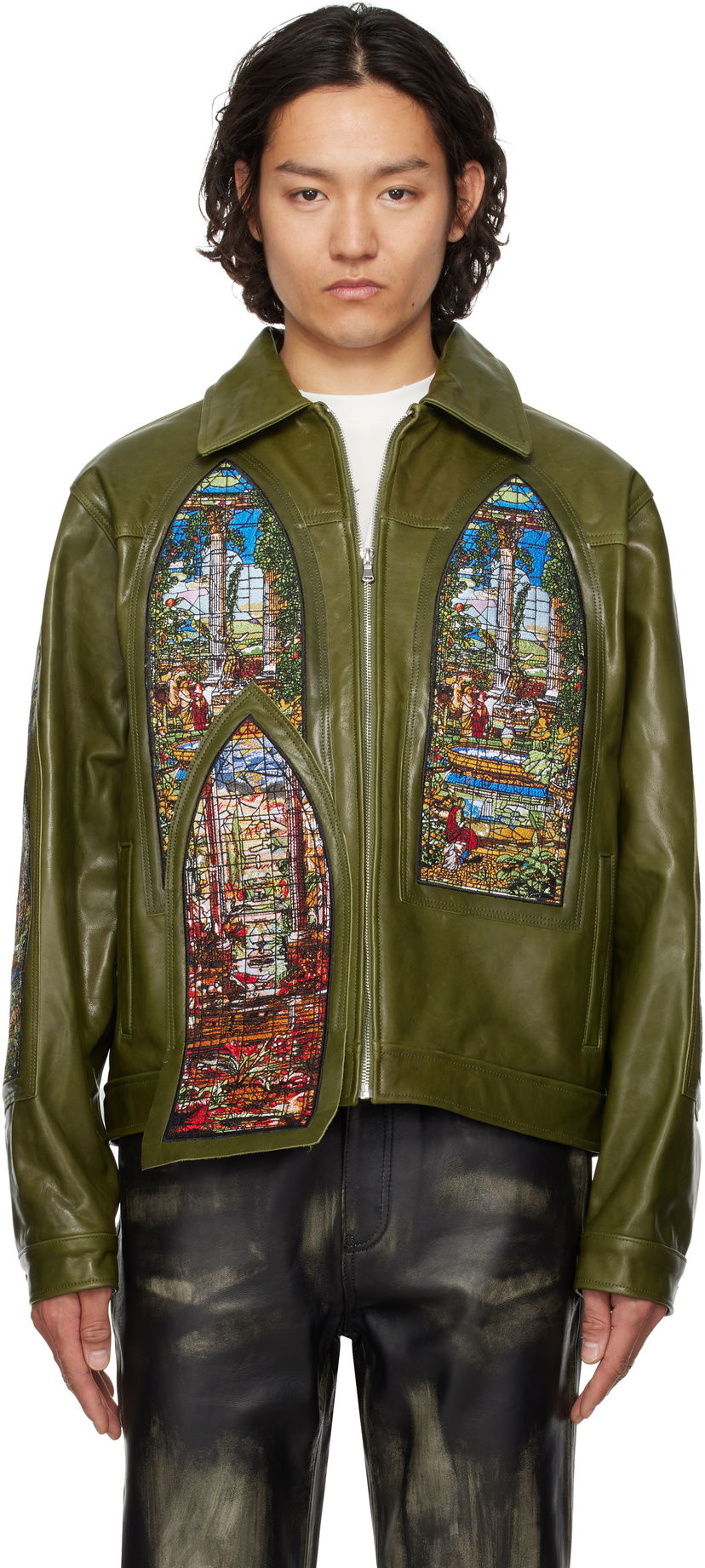 Jacka Who Decides War Who Decides War Eden Leather Jacket Grön | 1131250011SS25