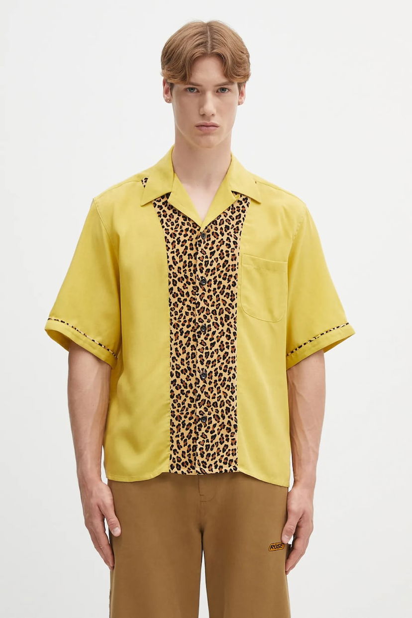Skjorta WACKO MARIA Wacko Maria Switching Relaxed Fit Shirt Gul | 25SS.WMS.OC16