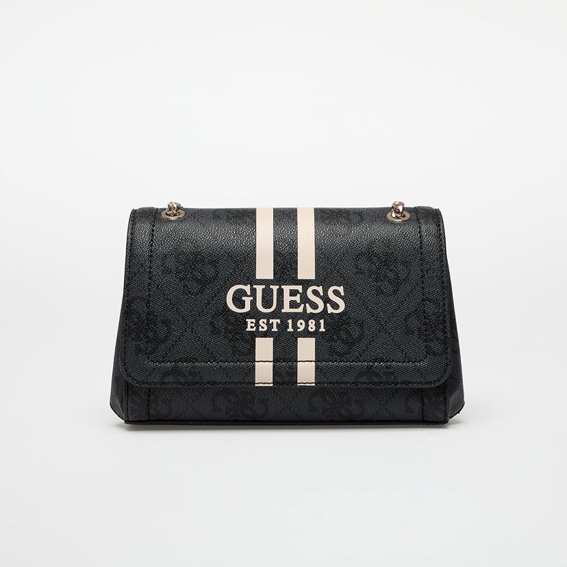 Axelväska GUESS GUESS Noelle II Convertible Crossbody Flap Bag Svart | HWOS9672210-CLO