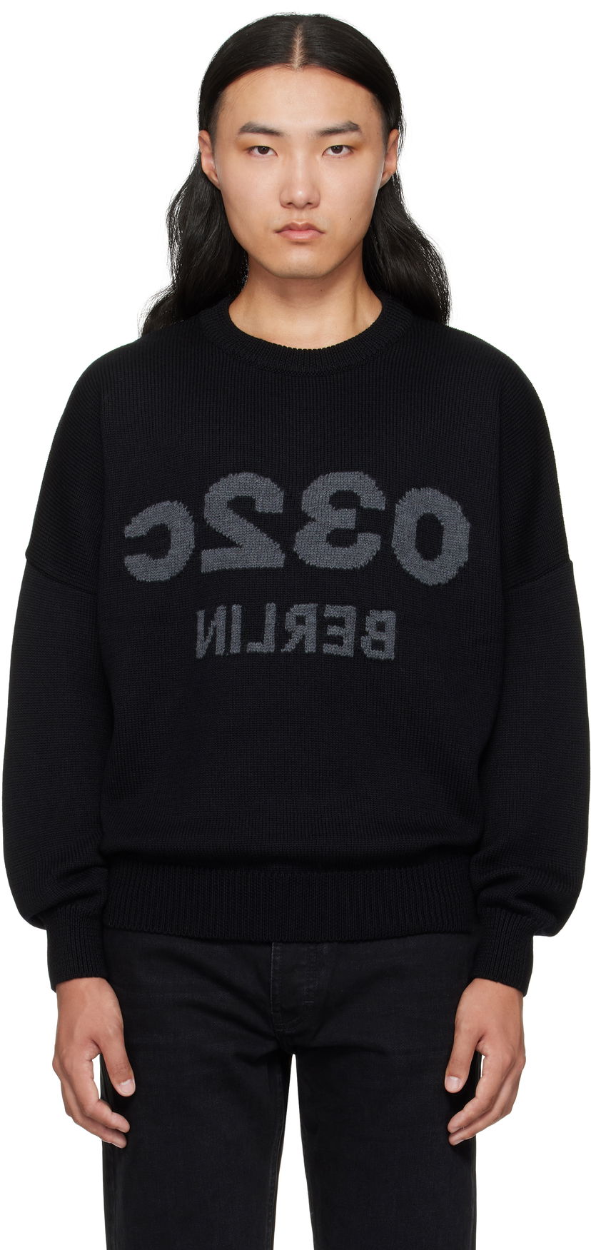 Sweater 032C 032c Selfie Knit Sweater Svart | F25-URK-1511-000