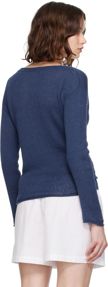 Sweater Baserange Baserange Ribbed Knit Cardigan Blå | KDRC-LI-SU25, 2