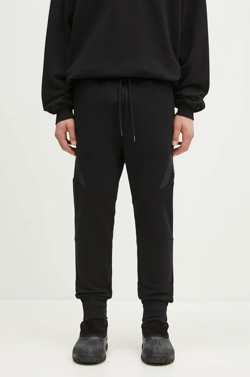 Träningsbyxor C.P. Company Diagonal Raised Fleece Lens Sweatpants Svart | 17CMSP084A005086W