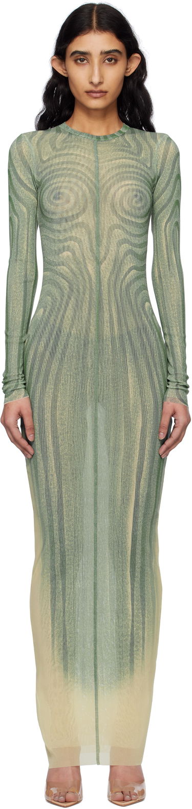 Klä Jean Paul Gaultier Jean Paul Gaultier 'The Long Spirale' Maxi Dress Grön | 25/34-F-RO390-T587-0351, 0