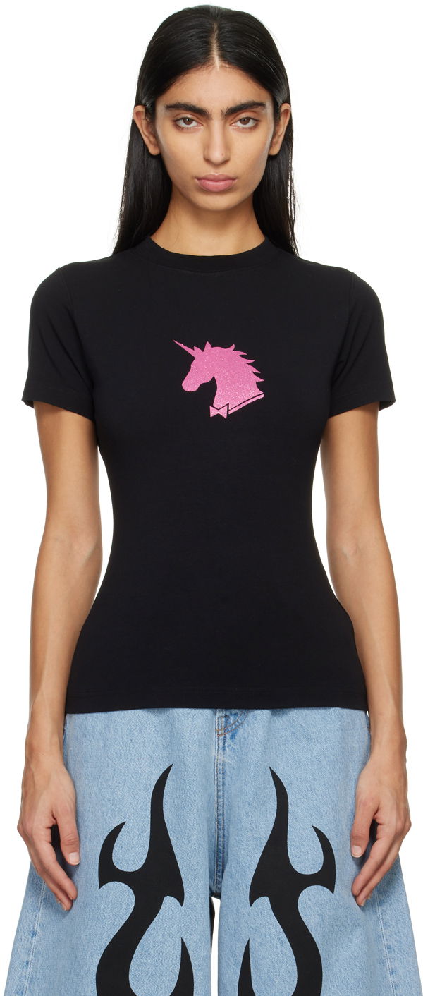 T-shirt VETEMENTS Unicorn T-Shirt Svart | WE64TR350B