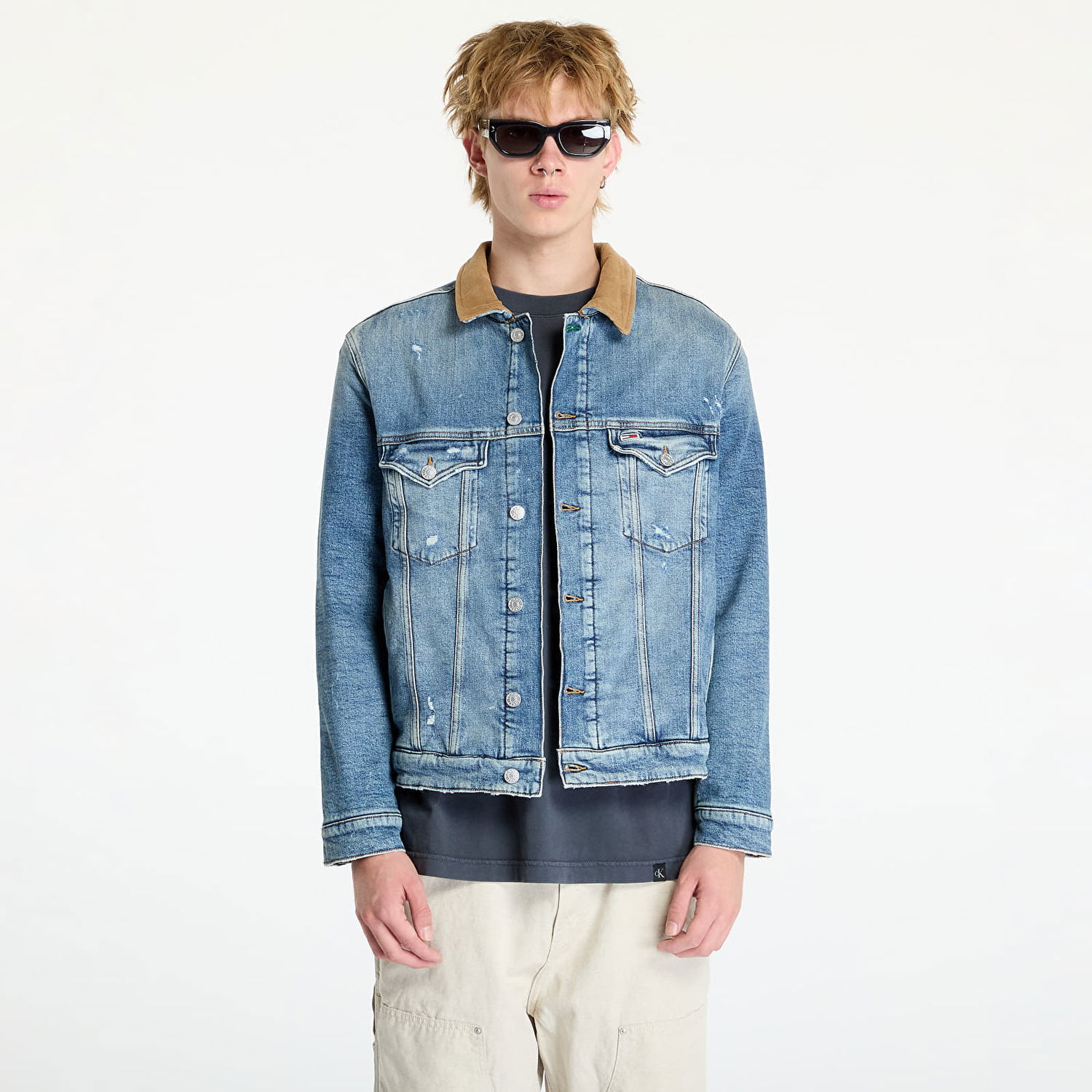 Jacka Tommy Hilfiger Ryan Teddy Regular Trucker Jacket Denim Blå | DM0DM20435 1A5, 0