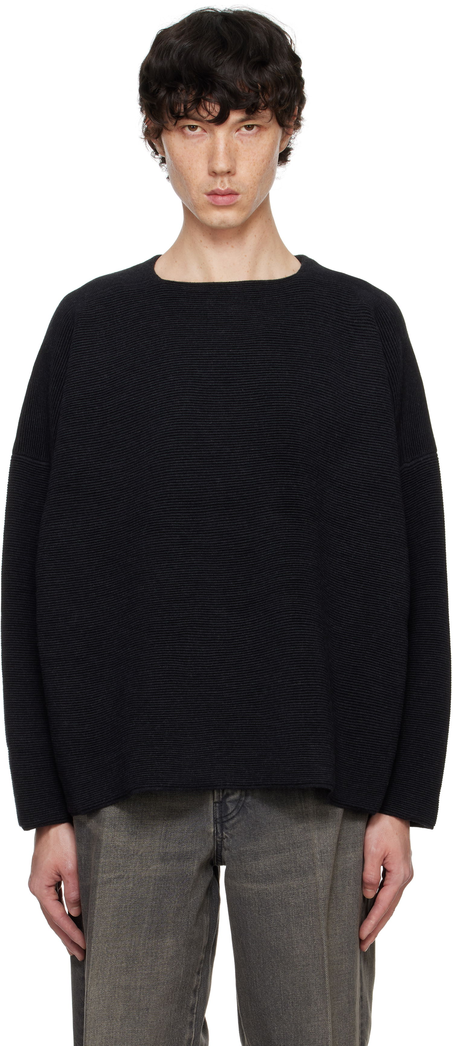 Sweater Fear of God Straight Neck Sweater Svart | FG820-2302MER, 0