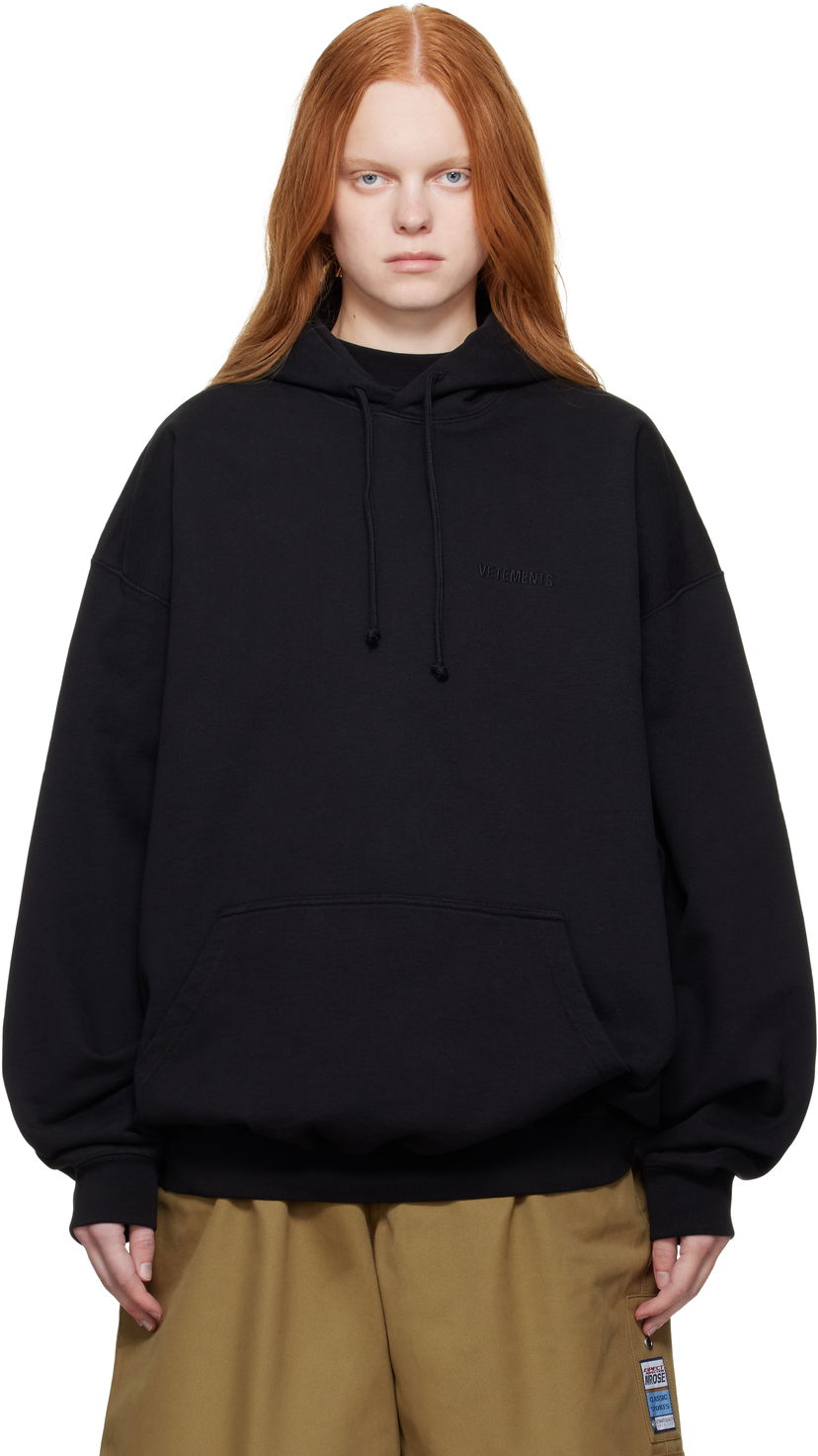 Sweatshirt VETEMENTS Vetements Logo Oversized Hoodie Svart | UH76HD100B
