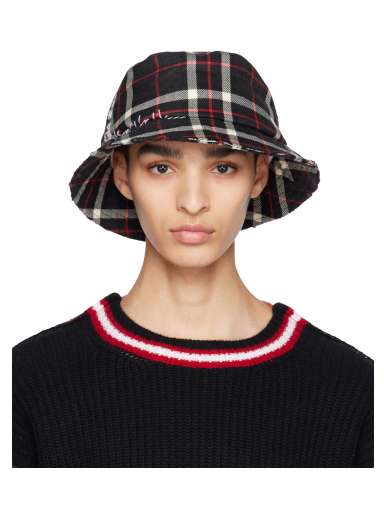Hatt Marni Black Tartan Bucket Hat Svart | CLZC0088SY USCU54