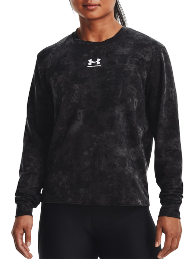 Sweatshirt Under Armour Sweatshirt Rival Terry Print Crew Svart | 1373036-001