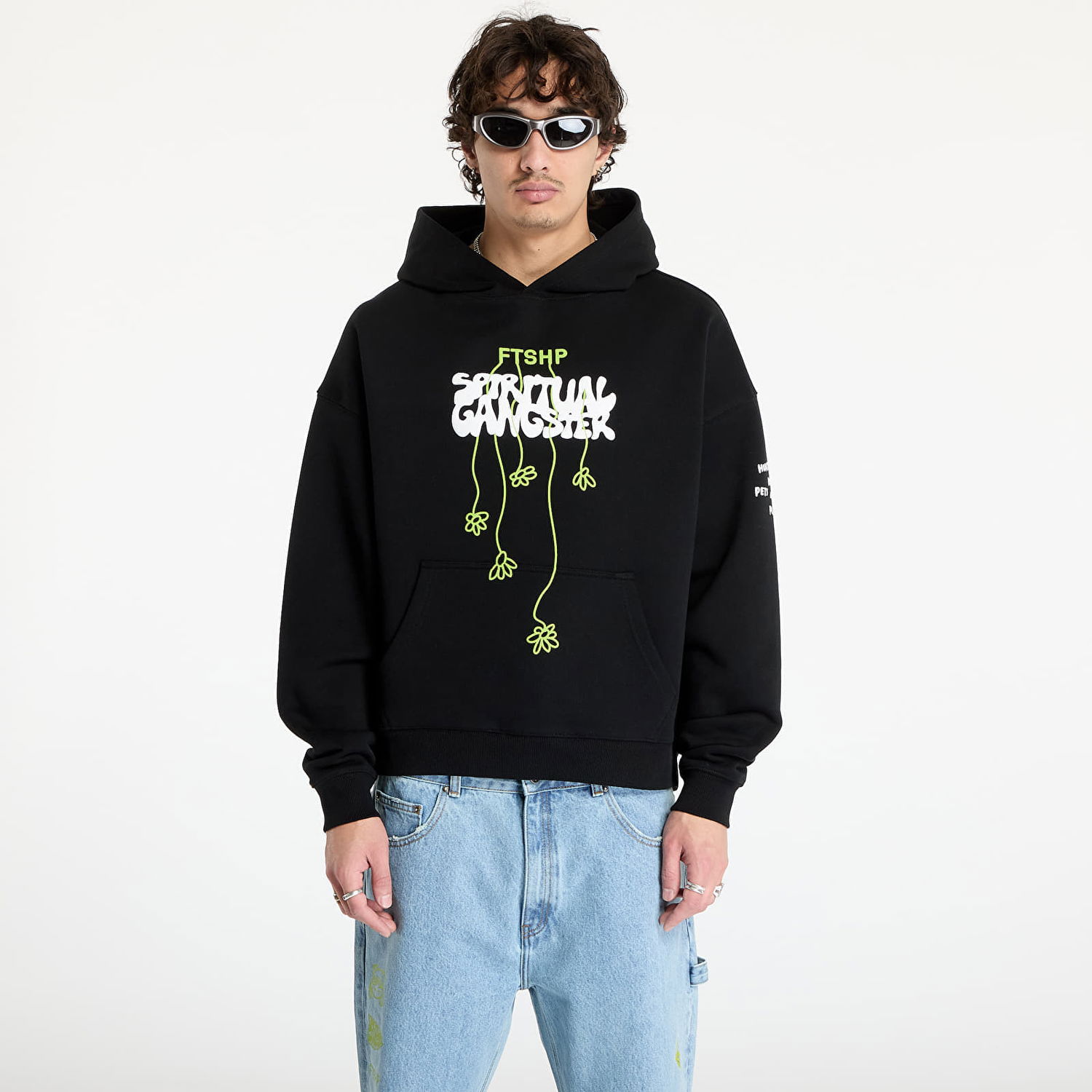 Sweatshirt Footshop Black Spiritual Gangster Print Hoodie Svart | FTSHP_390, 0