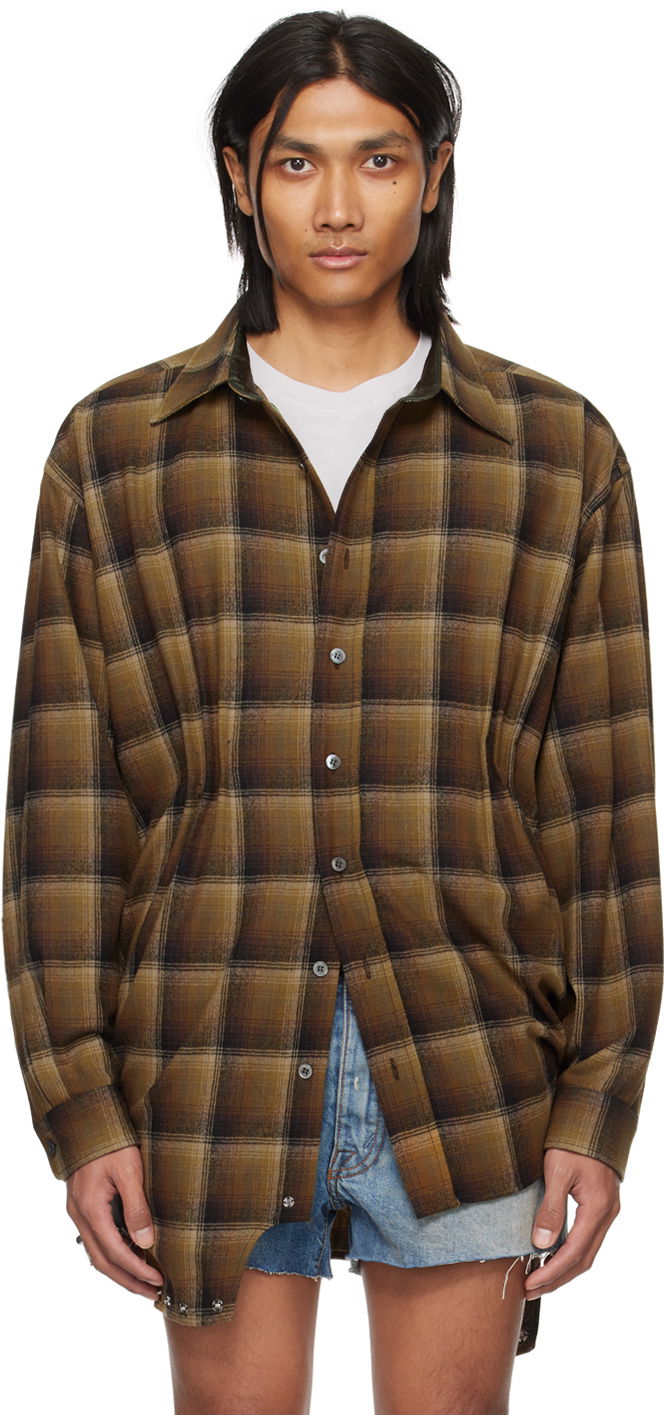 Skjorta Maison Margiela Asymmetric Shirt Brun | S50FP0028 S78040