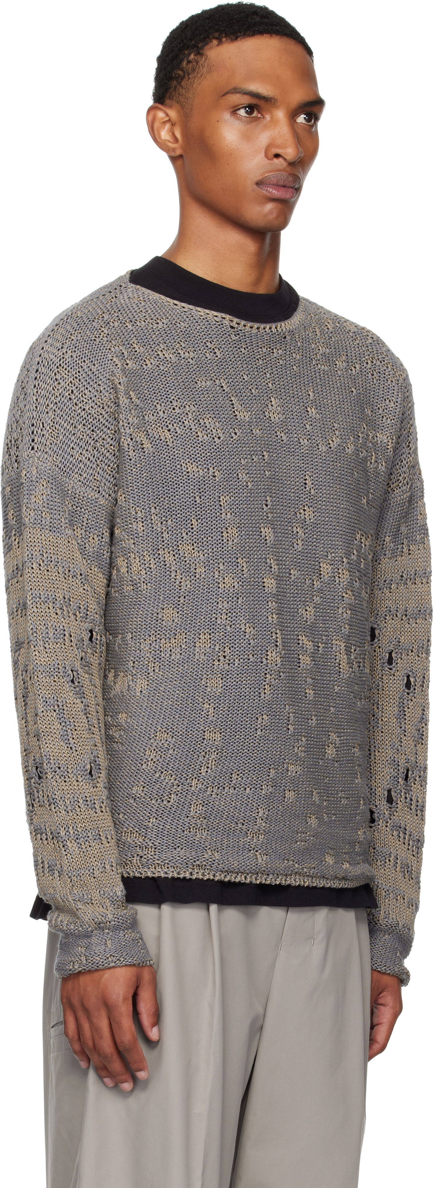 Sweater ROA ROA Vortex Crewneck Sweater Grå | RBMW0439YA62, 1