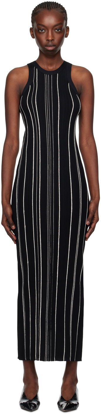 Klä TOTEME TOTEME Braid Rib Tank Midi Dress Svart | 242-WRD2305-YA0044
