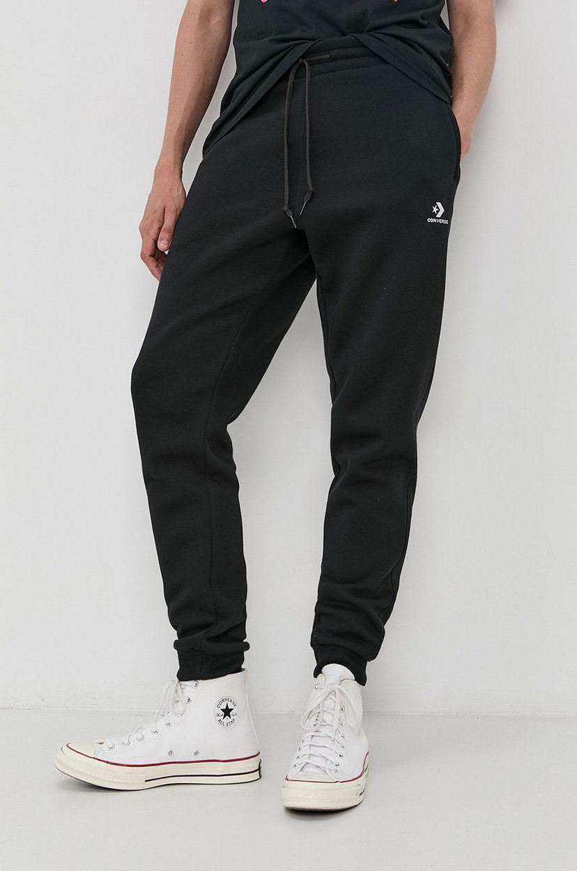 Träningsbyxor Converse Converse Embroidered-Logo Joggers Svart | 10019925.A01