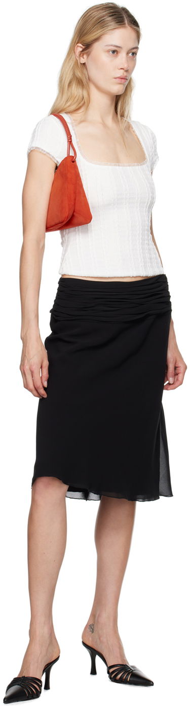 Crop top GUIZIO Guizio Zera Square Neck Textured Knit Top Vit | P24107K064, 3
