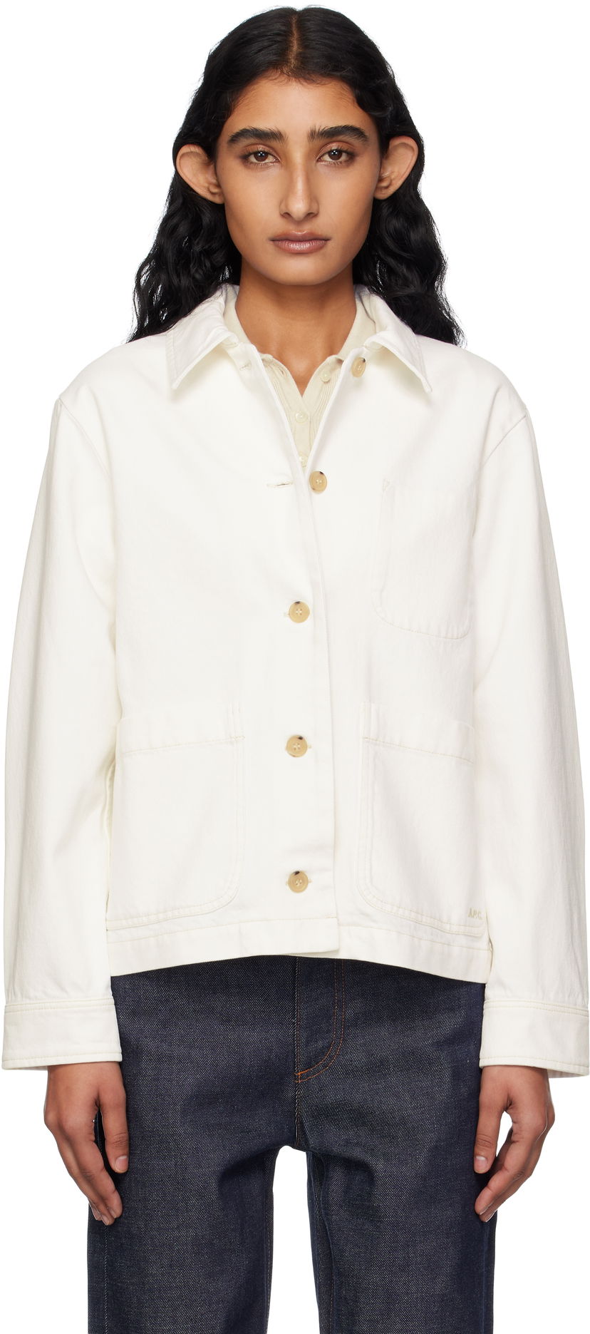 Jacka A.P.C. A.P.C. Nikkie Denim Jacket Vit | COGZV-F02937