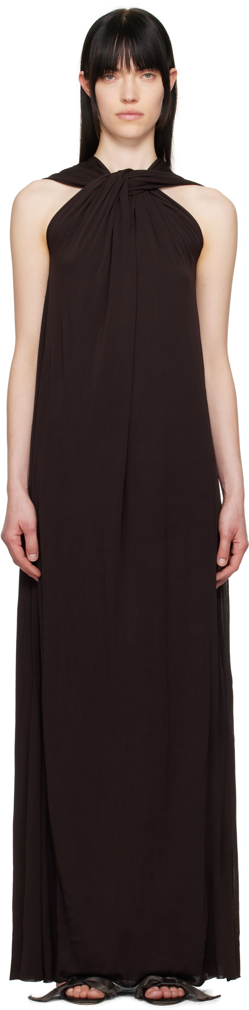 Klä Jil Sander Jil Sander Draped Maxi Dress Brun | J02CT0473_J20041