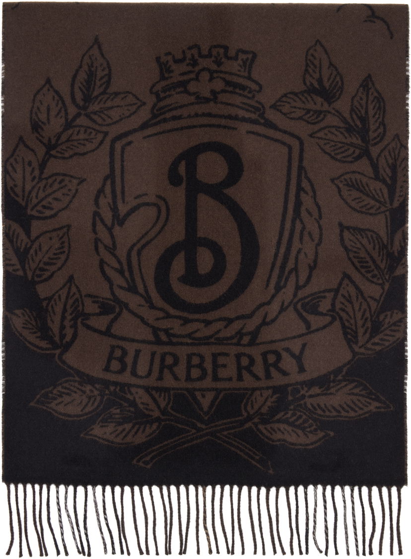 Halsduk Burberry Reversible Knight Scarf Brun | 8112978